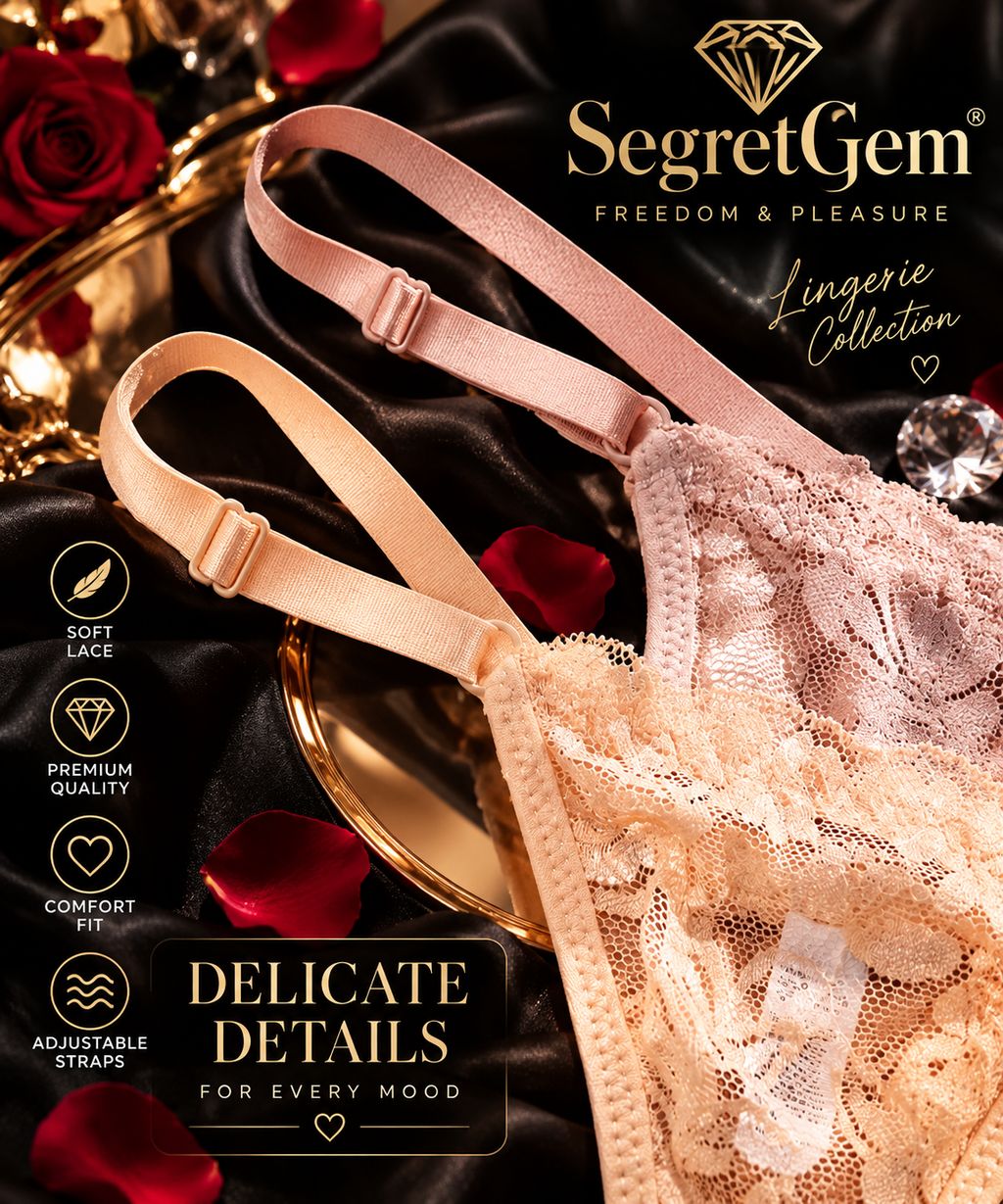 SegretGem® – Luxury Floral Lace Thong with Adjustable Straps