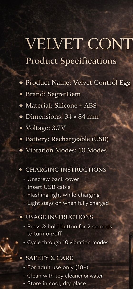 Velvet Pulse Mini – USB Rechargeable Vibrating Egg 💎
